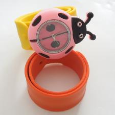 Silicone slap watch with beetle design wholesale, custom printed logo