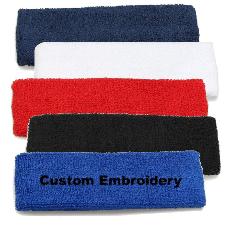 Athletic Terry Cloth Sweat Headbands wholesale, custom logo printed