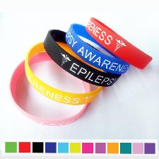 Rush Debossed Silicone Wristband With Color Filled wholesale, custom logo printed