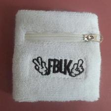 Cotton Embroider Cuffs Zippered Pocket Wristband wholesale, custom logo printed