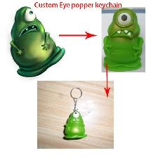 Eye Popper Cow Keychain, Animal Eye Popper Toy For School wholesale, custom printed logo
