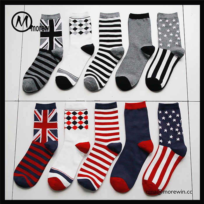 Morewin National Flag Cotton Dress Socks