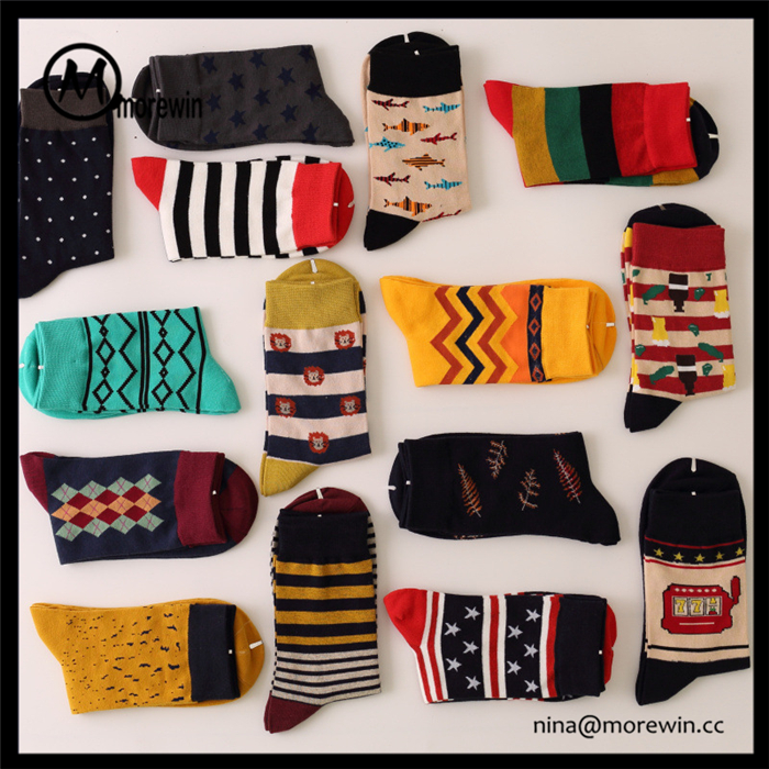 Morewin New Design Combed Cotton Happy Socks