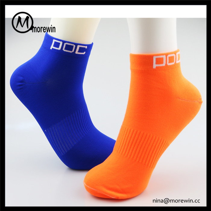 Morewin Custom Sock Manufacturer Orange And Blue Ankle Sock