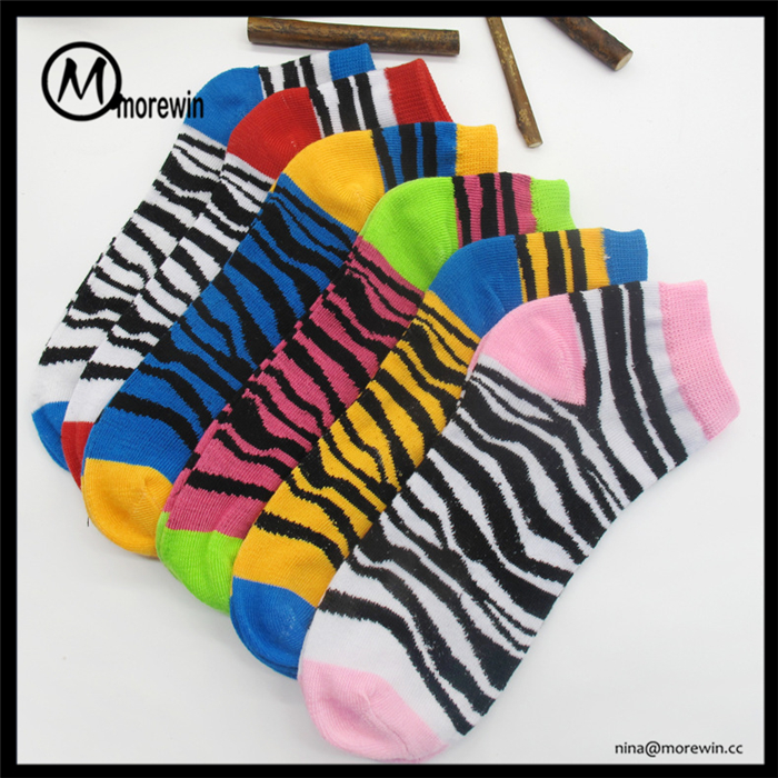 Morewin Unisex Colourful Zebra Stripes Tube Socks