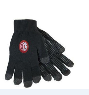 Yhao Customized Printing Logo Acrylic 5 Fingers Touch Gloves With Antisl