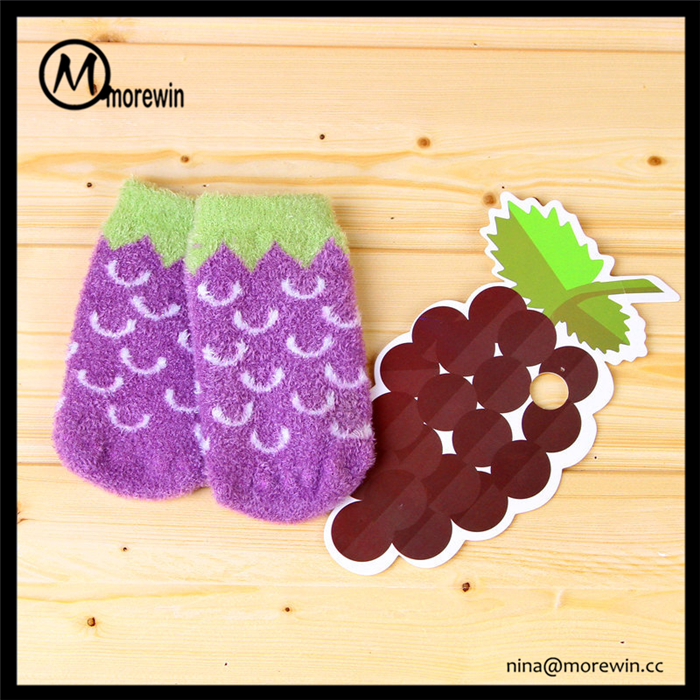 Morewin Brand Microfiber Fruit Pattern Fuzzy Ankle Socks For Kids