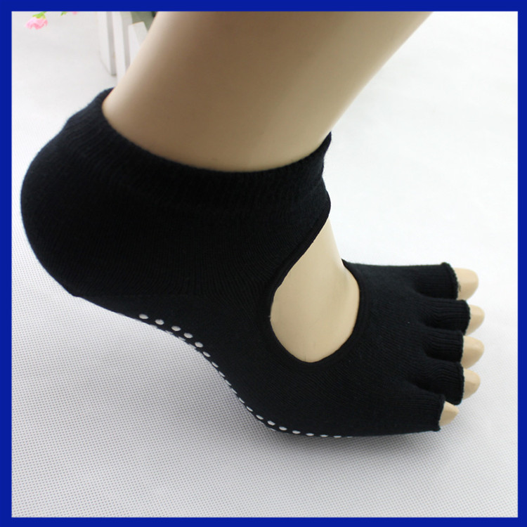 Yhao Custom Cotton Backless Half Toe Yoga Socks 