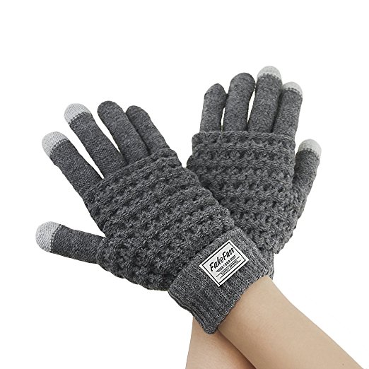 Yhao Acrylic Gloves Jacquard Design Touch Screen Iphone Gloves