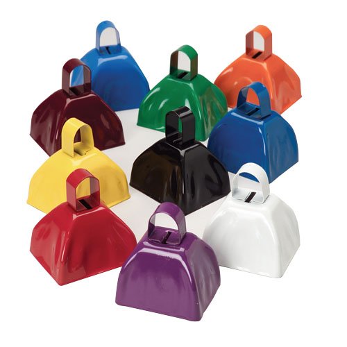 3" Colored Metal Cowbell Noisemaker