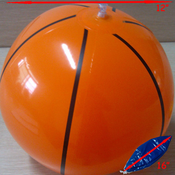 Deflated 16", Inflated 12" Beach Ball, 18mm Thickness, Normal Material