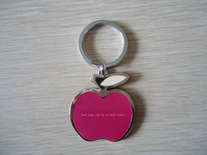 1 3/8" X 2 3/8" Apple Key Ring, Key Chain, Promo Key Ring