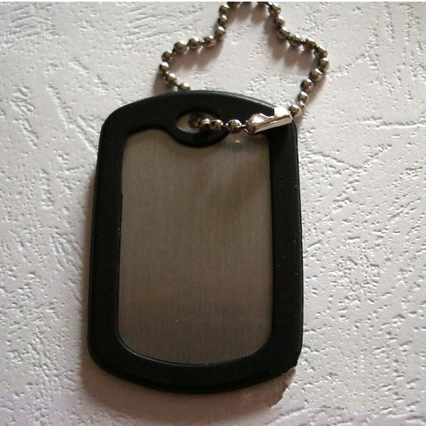 Stainless Steel Dog Tag With Silencer