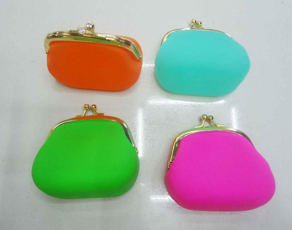 Diamond Button Purse, Silicone Coin Pouch