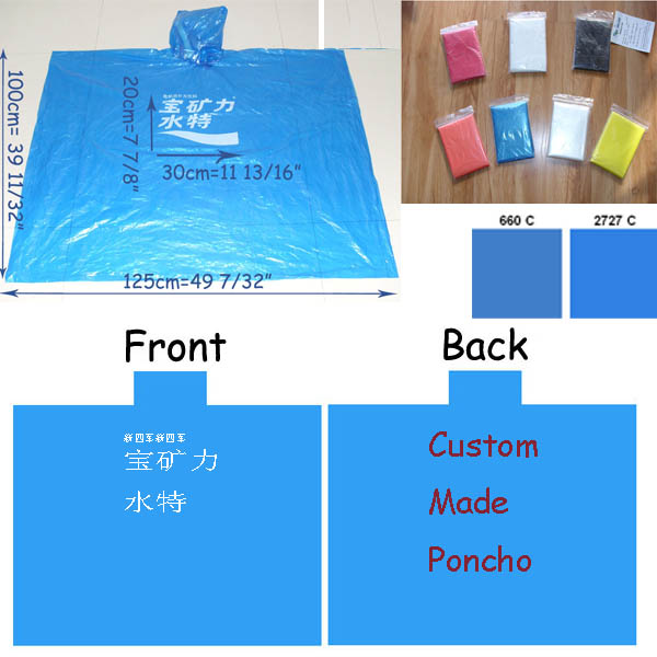 Disposable Poncho With Normal Packing, 1 Mil PE