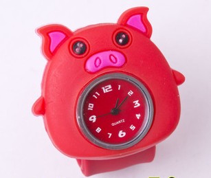 Silicone Slap Watch With Pig Design