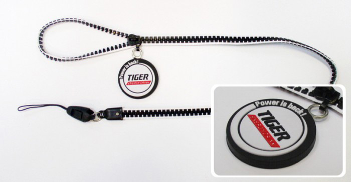 Zipper Lanyard With A Custom PVC Logo Pull