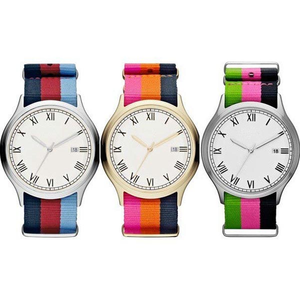 3 Color Webbing Strap Quartz Watch With Calendar