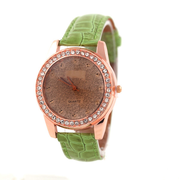 Leather Band, Rhinestones Quartz Watches