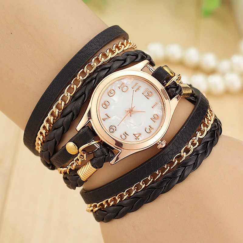 Women's Leather Wrap Around Watch