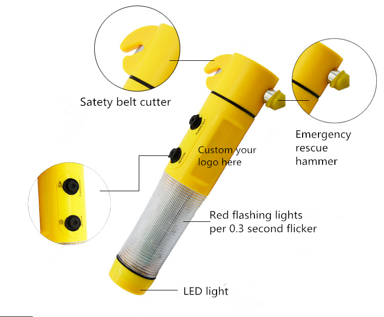 Automotive Emergency Rescue Hammer 4 In 1