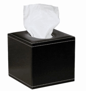 Deluxe Leather Cube Tissue Box