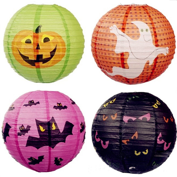 Solid Color Paper Lantern Halloween Lanterns