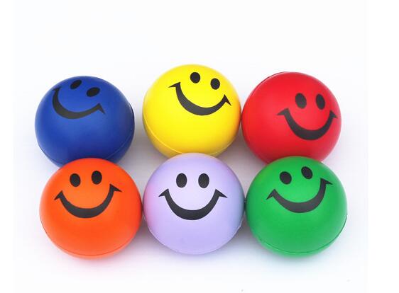 Smile PU Stress Ball With 1 Color Logo Printed 