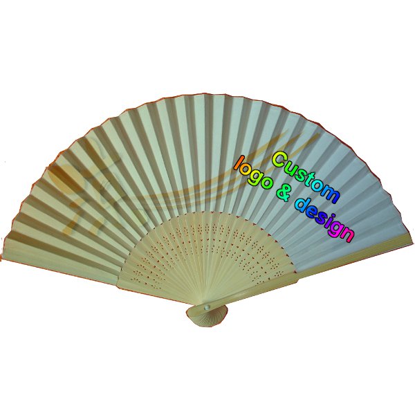 Folding Hand Fan, Bamboo Ribs With Paper Face