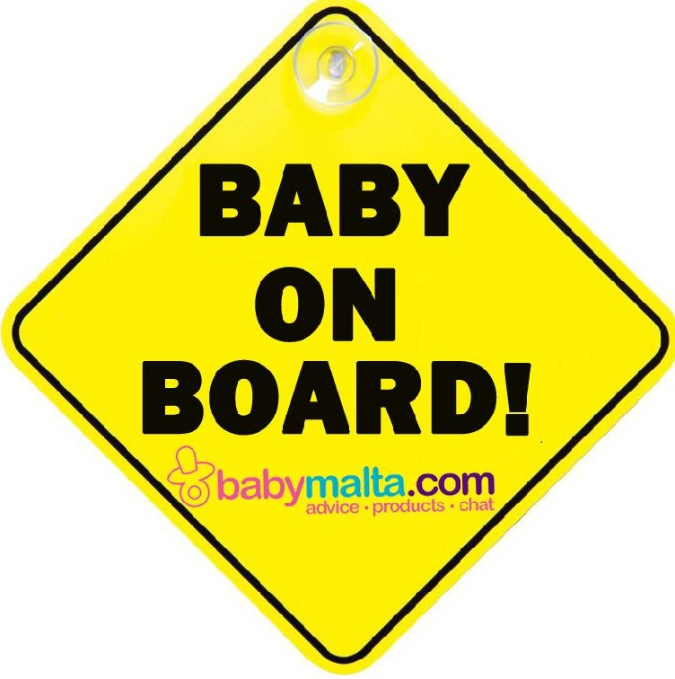 Baby On Board Car Window Sign With Sucker