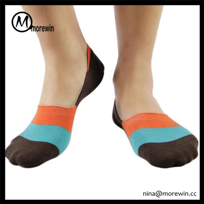 Morewin Multi-color Stripes Low Cut Invisible Now Show Socks For Men