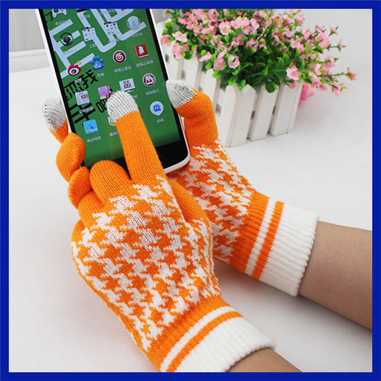 Morewin Brand Plaid Jacquard Touch Screen Glove For Ipad And Iphone