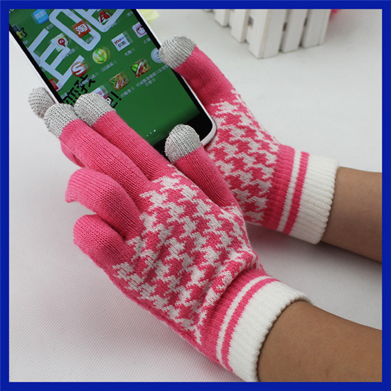 Morewin Brand Women Pink Touch Screen Glove