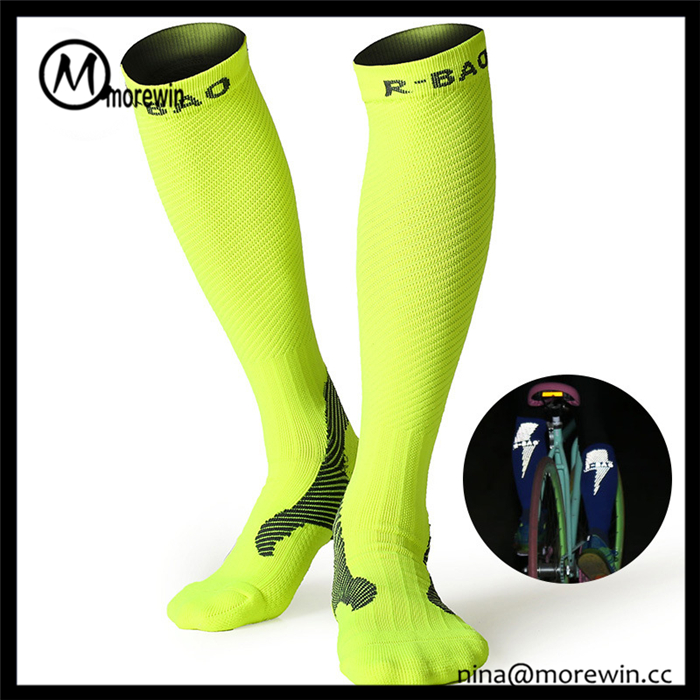 Morewin Brand Fluorescence Color Night Running Compression Socks