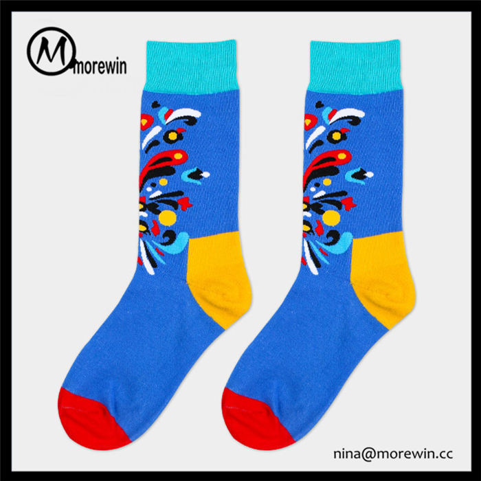 Morewin 100% Organic Cotton Men Colorful Socks Factory Manufacturers