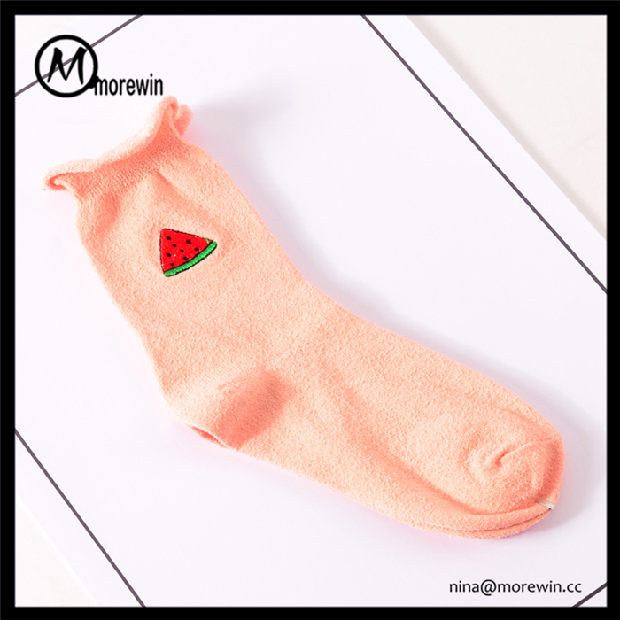 Morewin Candy Color Cartoon Fruit Tube Women Socks For Girls