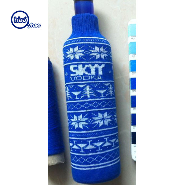 Yhao Supplier Acrylic Knitted Beer Bottle Sleeve Cover