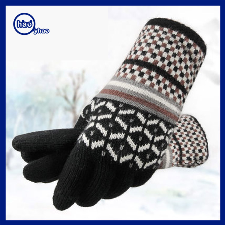 Amazon Supplier Custom Snowflake Jacquard Hand Gloves Smart Phone