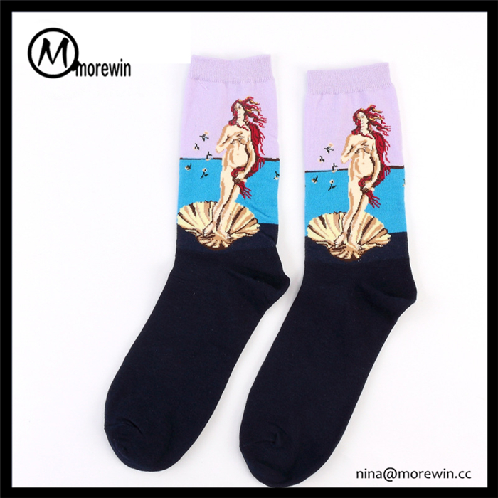 Morewin Famous Painting Masterpiece Artwork Crew Socks