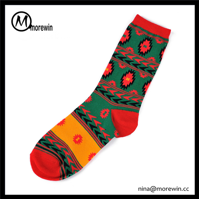 Morewin Brand Bold Colors With National Style Man Dress Socks