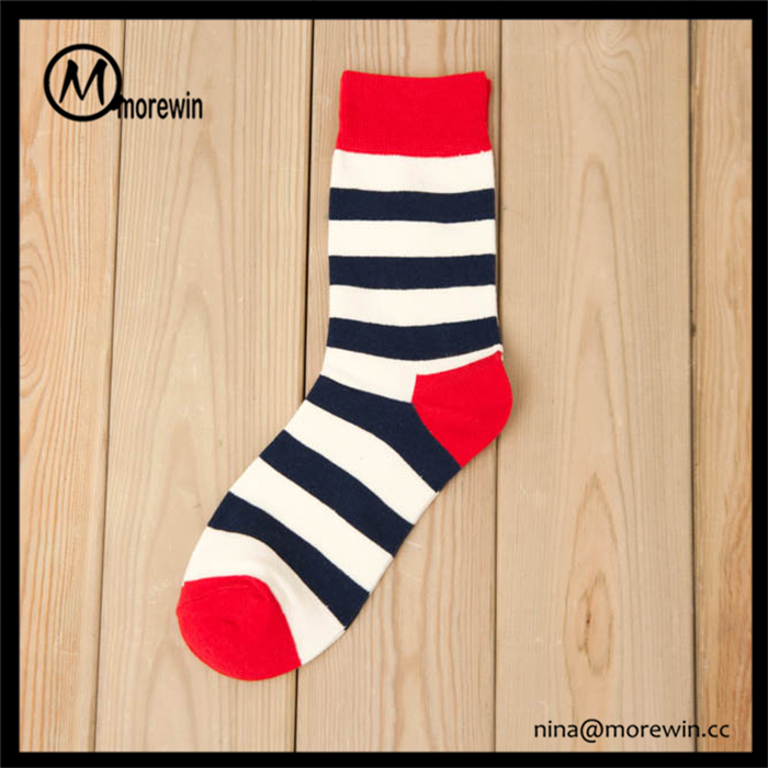 Morewin High Quality Wholesale Stripe Sock Cheap Custom Logo Sock Cotton