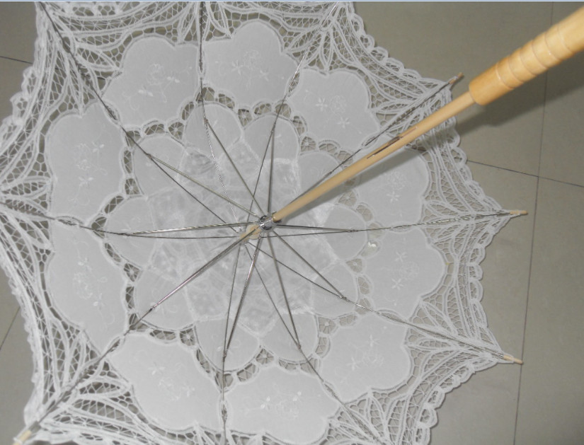 Ivory Lace Parasol, Battenburg Lace Parasol