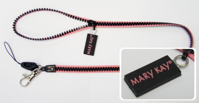 Zipper Lanyard With A Custom PVC Logo Pull