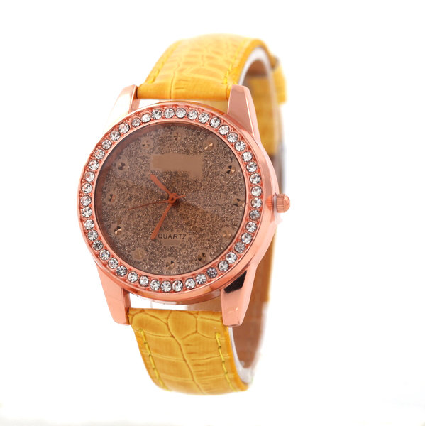 Leather Band, Rhinestones Quartz Watches