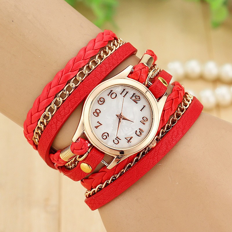 Women's Leather Wrap Around Watch