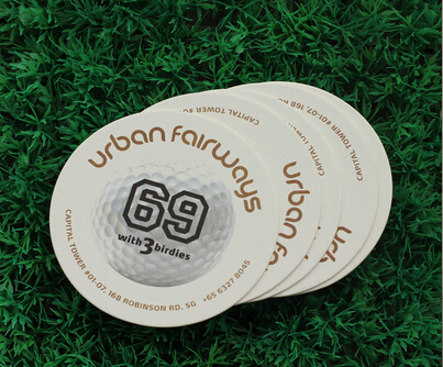 Printed Logo Absorbent Paper Round Shape 9CM Cup Mat