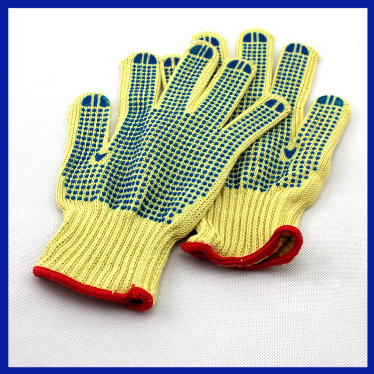 PVC Dots Kevlar Anti Cutting Gloves Level 5