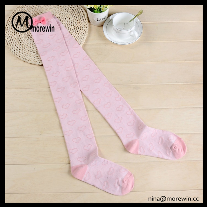 Morewin Brand Knee High Bow Socks Stockings For Women 