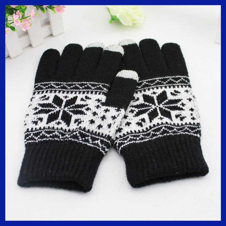 Morewin Brand Customized Acrylic Snowflake Jacquard 3 Finger Touch Scree