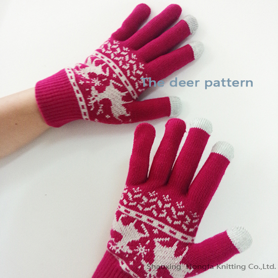 Morewin Brand  Deer Jacquard Warm Writing Glove For Winte Use